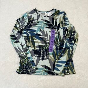 Hang Ten UPF 50+ Rash Guard NWT Women's XS Long Sleeve Tropical  Swim Top w/ Zip